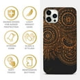thumbnail image 4 of Case Yard Wooden Case for iPhone-11-Pro Soft TPU Silicone cover Slim Fit Shockproof Wood Protective Phone Cover for Girls Boys Men and Women Supports Wireless Charging Geo Henna Design, 4 of 7