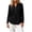 Black, variant on Women's Notch Neck Henley Blouse, Fall Casual Long Sleeve Textured Top For Women Everyday Wear, Women's Black, Sizes S-2XL