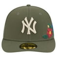 thumbnail image 2 of Men's New Era Olive New York Yankees Tonal Florals 59FIFTY Fitted Hat, 2 of 5