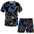 thumbnail image 3 of Camiseta de manga corta con cuello redondo y estampado digital 3D de cuerpo completo de estilo vintage de cadena Camiseta de manga corta de moda para hombre, 3 of 5