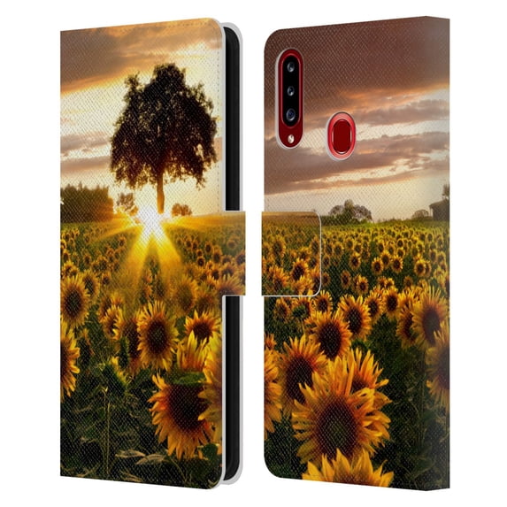 Head Case Designs Officially Licensed Celebrate Life Gallery Florals Fields Of Gold Leather Book Wallet Case Cover Compatible with Samsung Galaxy A20s (2019)