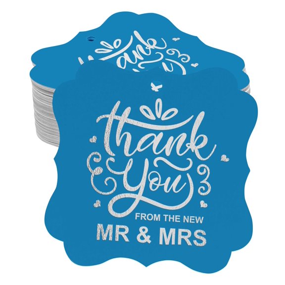 Inkdotpot Real Silver Foil Thank You From The New Wedding Tags Favor Bracket Shape Hang Pack Of 50 Paper Tags