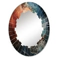 thumbnail image 2 of Designart "Unleashed Chaos in the Storm" Nautical & Beach Round Wall Mirror - Landscapes Oval Printed Decorative Oversized Mirror - Multiple Color Options, 2 of 4