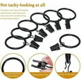 thumbnail image 3 of 30 Pack Curtain Rings with Clips, Heavy Duty Drapery Clip,Tension Rods Hooks, Polish Black Curtain Hooks Hangers, 3 of 8