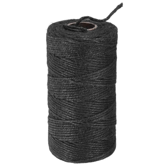 Uxcell 1-Pack Natural Jute Twine String, 2mm x 328ft/100m Long Garden Twine String for Crafts/Gardening Plants [Black]