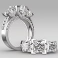 thumbnail image 3 of HOOUN 2pcs/set 925 Silver Rings Women Couple Engagement Wedding Cubic Zirconia Jewelry-01#-6, 3 of 8