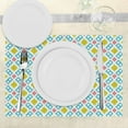 thumbnail image 3 of Ambesonne Ikat Place Mats Set of 4, Blurry Vertical Lines, Standard Size, Mustard Blue Pink, 3 of 6
