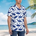 thumbnail image 2 of KLL Men's Hawaiian Shirt Short Sleeve Button Down Beach Shirts-Whale, 2 of 5
