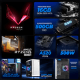 thumbnail image 3 of Computadora Escritorio Xtreme PC Gaming AMD Radeon Vega 7 Ryzen 5 5600GT 16GB SSD 500GB WIFI White juegos casuales, trabajo y estudio, 3 of 6
