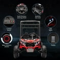 thumbnail image 3 of Telyswee 24V Kids Ride on UTV, 2 Seater 4WD Electric Truck with Sun Shade, Remote Control, LED Lights, 4 Shock Absorbers, 3 Speeds, Horn, and Music Player for Gift, 3 of 8