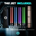 thumbnail image 2 of LIGHTTICKS LIGHT UP STAR WAR CHOPSTICK LED Glowing Light Saber Chop Sticks REUSABLE Sushi Sabers Cool Fun Geeky STARWAR Chop Stick Set Darth Red Green Blue Purple | 4 Pairs CASE GIFT BOX, 2 of 2