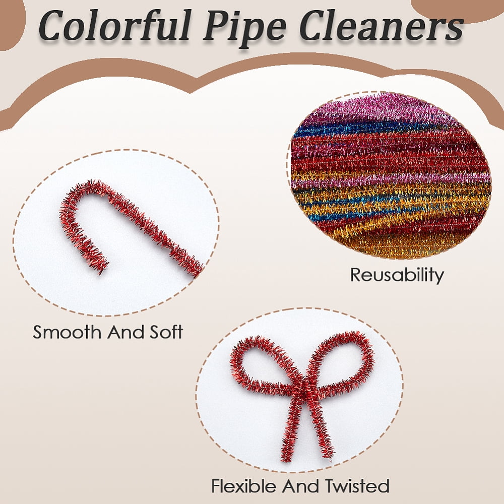 10 Sets DIY Plush Sticks Chenille Stems Pipe Cleaners Kid Craft Material Mixed Color 350~380x6mm 100pcs/set