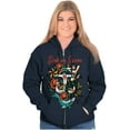 thumbnail image 4 of Sink or Swim Anchor Mermaid Tattoo Unisex Fleece Graphic Zip Up Hoodie Brisco Brands 2X, 4 of 5