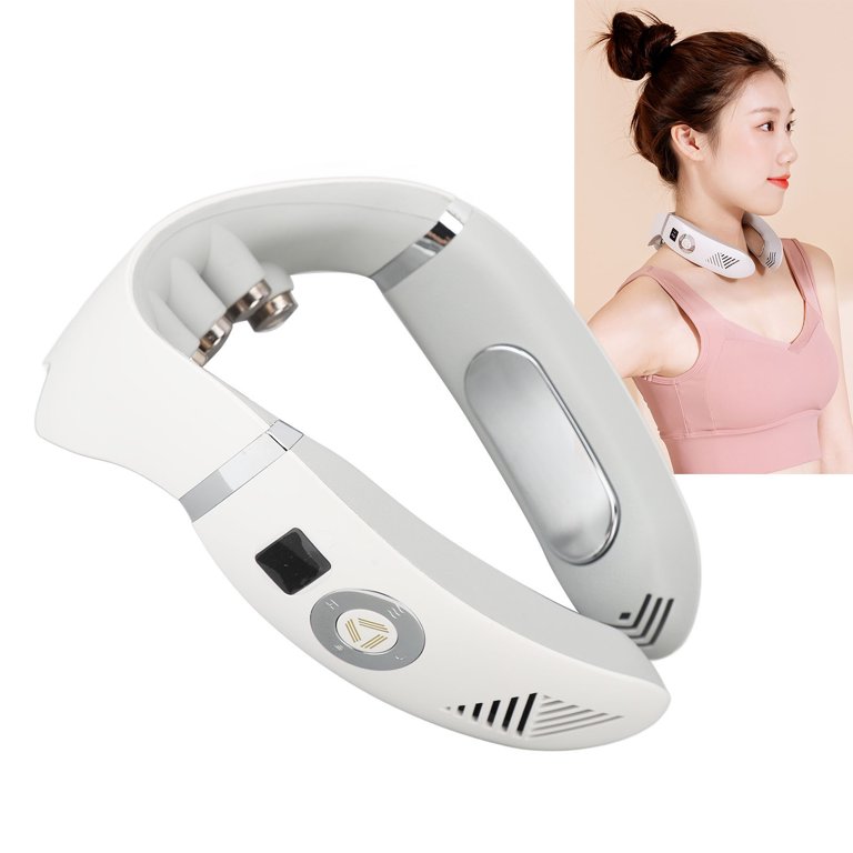 Heating Neck Massager, Pain Relief Cervical Spine Massager Portable 3  Levels For Office For Home 