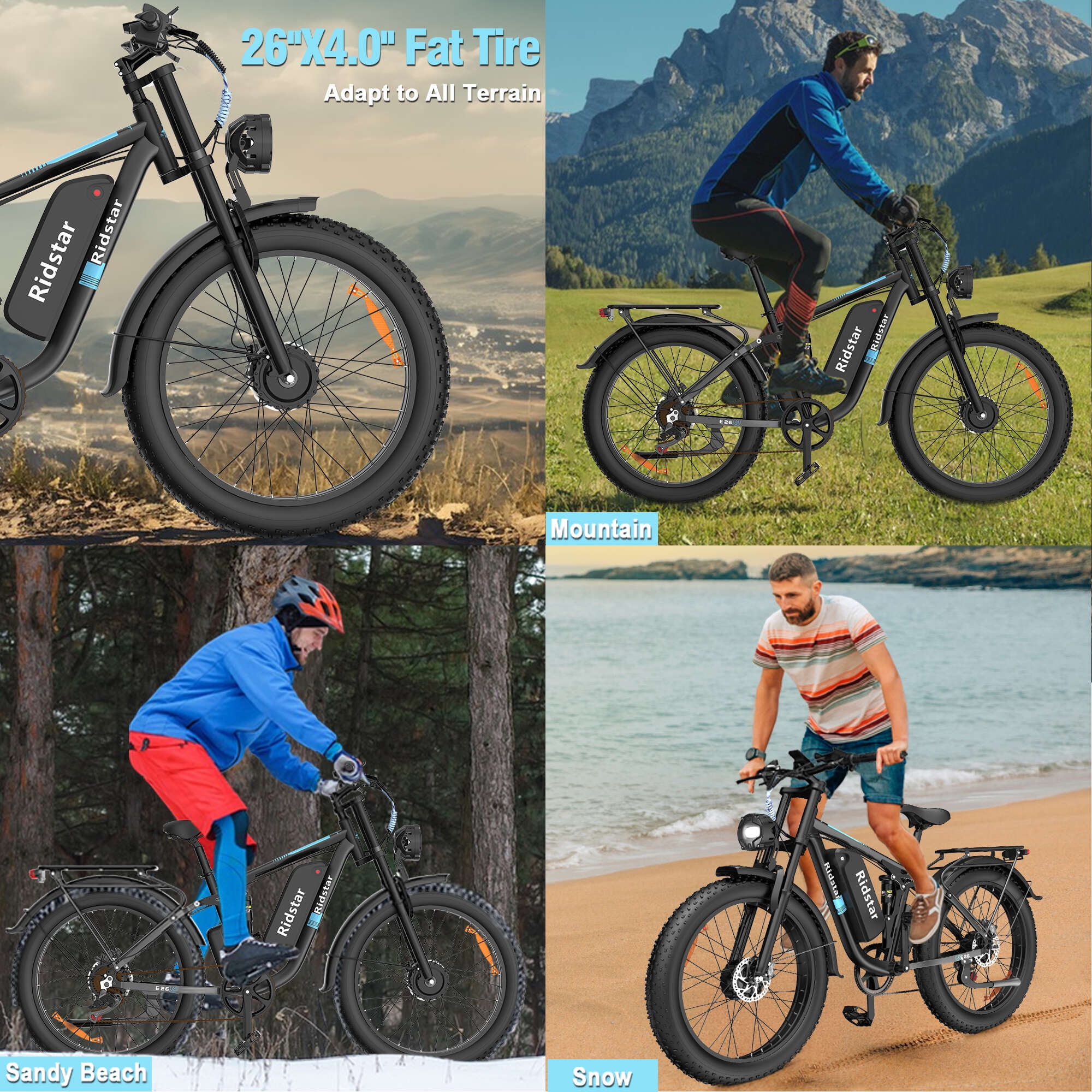 Ridstar Ebikes for Adults,30mph 1500W Electric Bike,48V 15.6