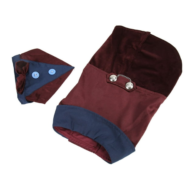 Puppy Formal Clothes, Comfortable Dog Bow Tie Suit Stylish Cloth Button Humanized Design Exquisite Stitching Polyester for Party for Small Pets XS,S,M,L,XL