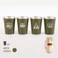 thumbnail image 4 of koolsoo Gobelet en Acier Inoxydable 4 Pcs, Gobelet à Bière en Métal Réutilisable, Verre Empilable, Vert, 4 of 9