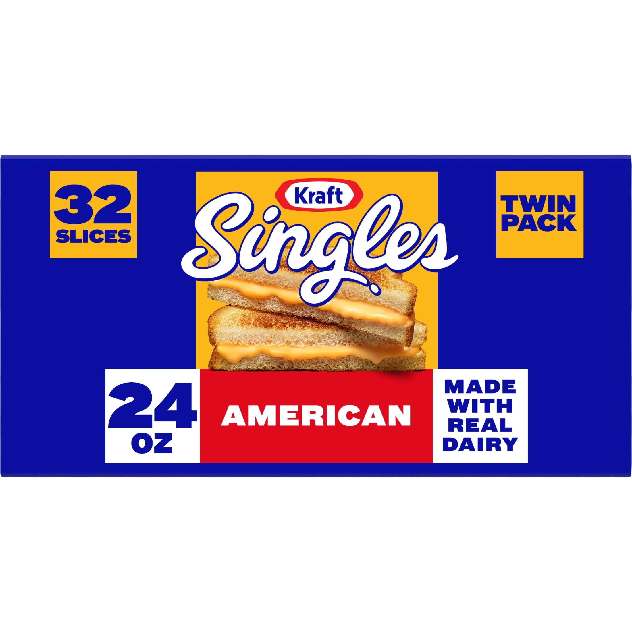 Kraft Singles American Slices Twin Pack, 32 ct Pack