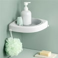 thumbnail image 4 of Wall Mounted Corner Shelf with Rotatable Tray Triangular Corner Stand Space Saving Corner Organizer for Home Bathroom, 4 of 9