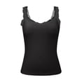 thumbnail image 3 of MSJUHEG camisole Wider Strap Camisole Off the Shoulder Tops for Women Spaghetti Strap Sleeveless Tank Tops for Women Yoga Workout Camisole Womens Ribbed Spaghetti Black 2XL, 3 of 9