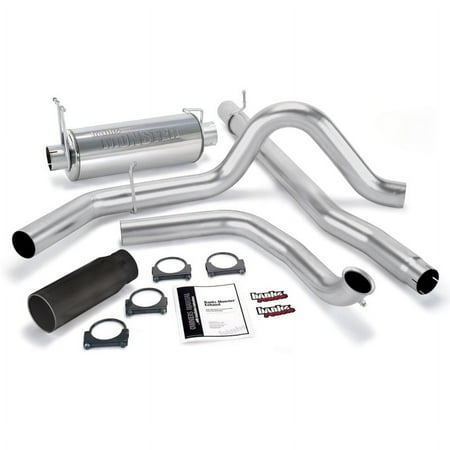 Banks Power 99-03 Ford 7.3L Monster Exhaust System - SS Single Exhaust w/ Black Tip Fits select: 1999-2003 FORD F350, 1999-2003 FORD F250