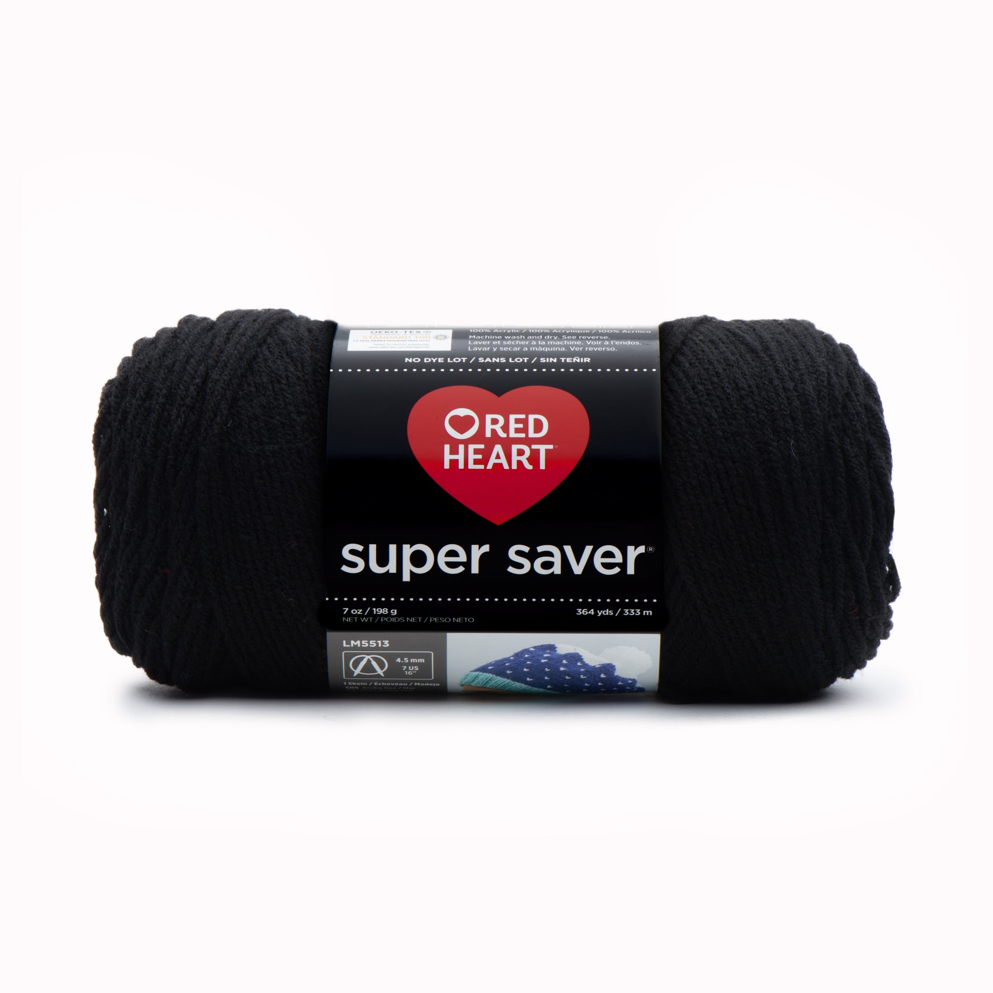 (3 pack) Red Heart® Super Saver® 4 Medium Acrylic Yarn, Black 7oz/198g, 364 Yards
