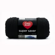 Red Heart Super Saver 4 Medium Acrylic Yarn, Black 7oz/198g, 364 Yards