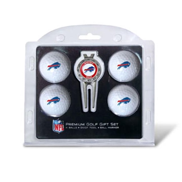 Team Golf 30306 Buffalo Bills Pack of 4 Golf Balls and Divet Tool Gift Set