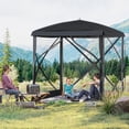 thumbnail image 2 of Outsunny Pop-Up Screen House Gazebo Camping Instant Setup Tent, Black, 2 of 10