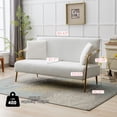 thumbnail image 4 of LoLado 60 Inch Modern Teddy Velvet Loveseat Sofa, 2 Seater Couch with 2 Pillows for Small Spaces, White, 4 of 8