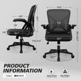 thumbnail image 3 of COOLHUT Office Chair, 300LBS Ergonomic Desk Chair with Adjustable Lumbar Support, Mesh Computer Chair, Executive Chairs for Home Office Comfortable Lumbar Support 8-Year Warranty, Black, 3 of 11