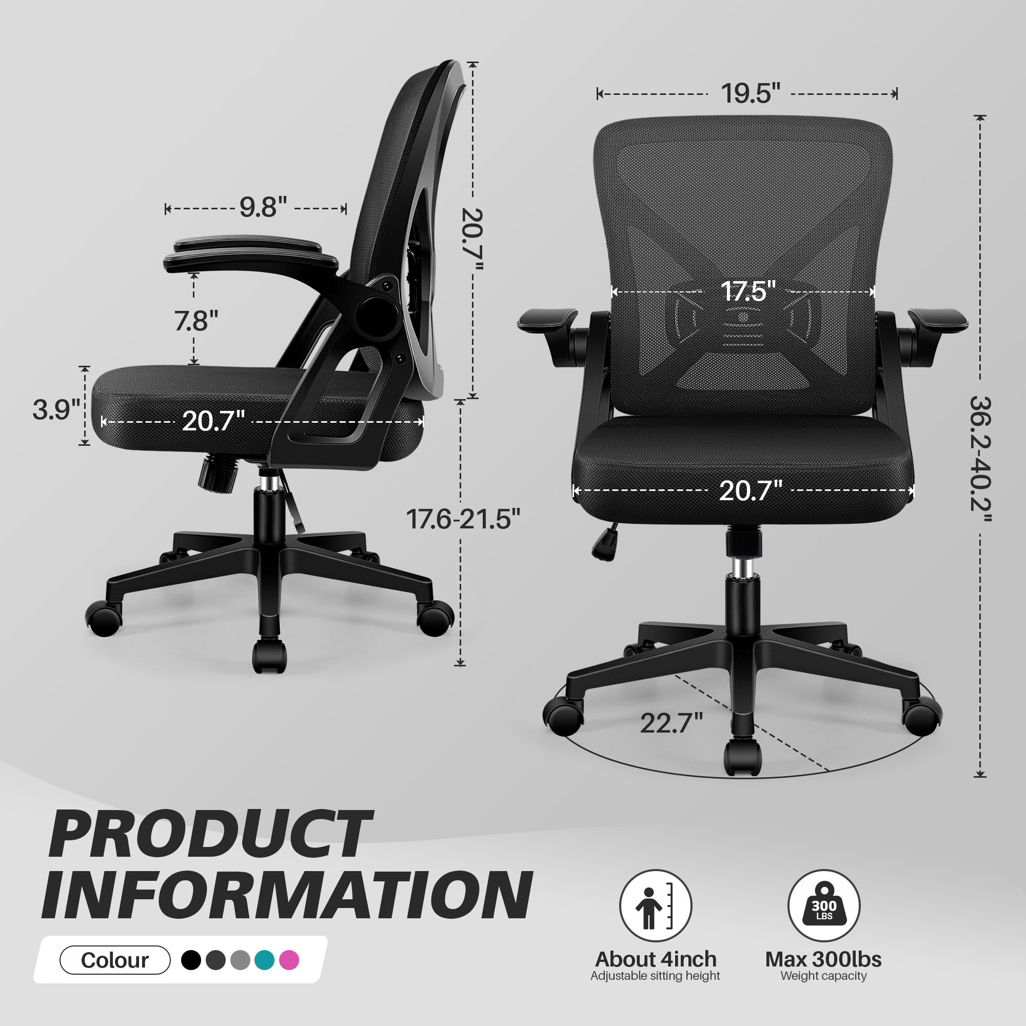 Coolhut Ergonomic Mesh Office Chair with Lumbar Support photo 2