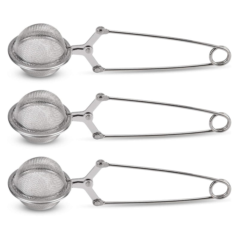 Filtre à Thé, Lot de 3 Filtres à Thé en Acier Inoxydable Premium avec Poignée pour Thé en Vrac, Maille Fine, Boules de Thé