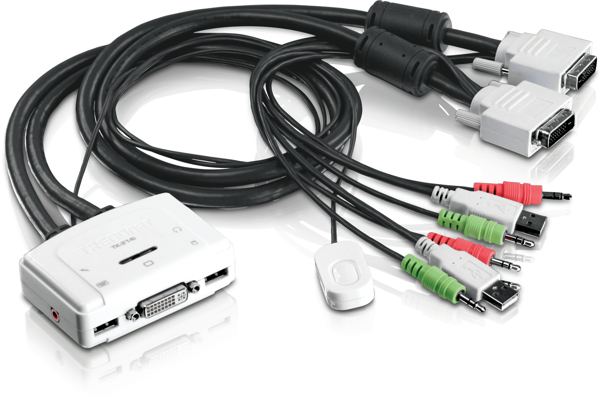 2-port TRENDnet TK TK-214i - KVM / audio switch - 2 x KVM / audio - 1 local user - desktop