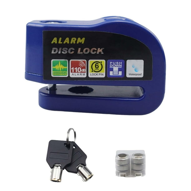 Bloqueo de freno de disco con alarma para motocicletas Candados para motocicletas Azul