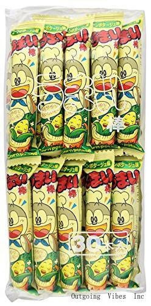 Umaibo Corn Puff Snack Corn Potage Flavor 30 Pcs (2 Pack)