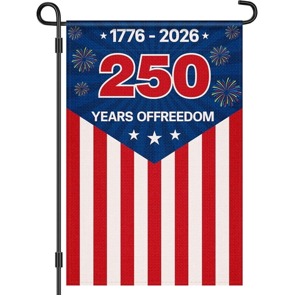 12x18 Inch 250 Anniversary Usa Flag,250 Year American Anniversary Flag,Double-Sided 250th Usa Garden Flag,1776-2026 Commemorative Flag Patriotic 4th of July Decorations for Outdoor Yard Lawn