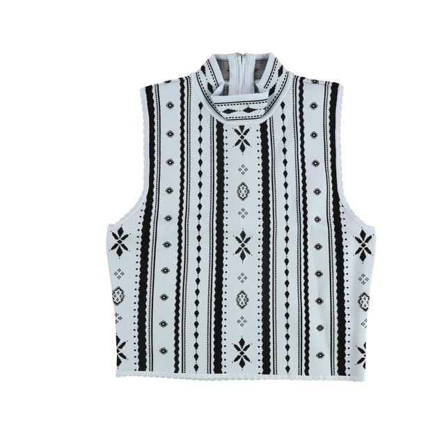 Guess suéter de punto estampado para mujer, azul, pequeño