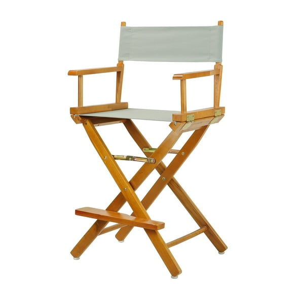 Casual Home 24" Director's Chair Honey Oak Frame-with Grey Canvas, Counter Height
