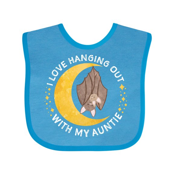Inktastic I Love Hanging out with My Auntie Bats Boys or Girls Baby Bib