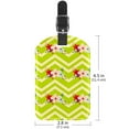 thumbnail image 6 of Square 2Pack PU Leather Green Zig Zag Stripes Cruise Luggage Tag with Privacy Cover and Name ID Tag for Travel Handbags Backpacks Luggage Tags, 6 of 6