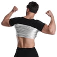 thumbnail image 6 of Lanyiu Mens Big & Tall Sweat Shaper Top Zip Up Crew Neck Short Sleeve Tops Tee Sauna Shirt for Gym, Workout, 6 of 6