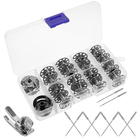 OUNONA 1 Set of Industrial Sewing Machine Bobbin Case with Bobbins Kit Metal Sewing Bobbins Portable Thread Bobbins