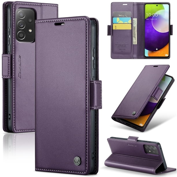 CaseMe Funda de Cuero para Samsung Galaxy A52 5G con Bloqueo RFID, para Samsung Galaxy A52 5G Funda para Mujer y Hombre, Tarjetero con Cierre Magnético, Funda Tipo Folio para Samsung Galaxy A52 5G