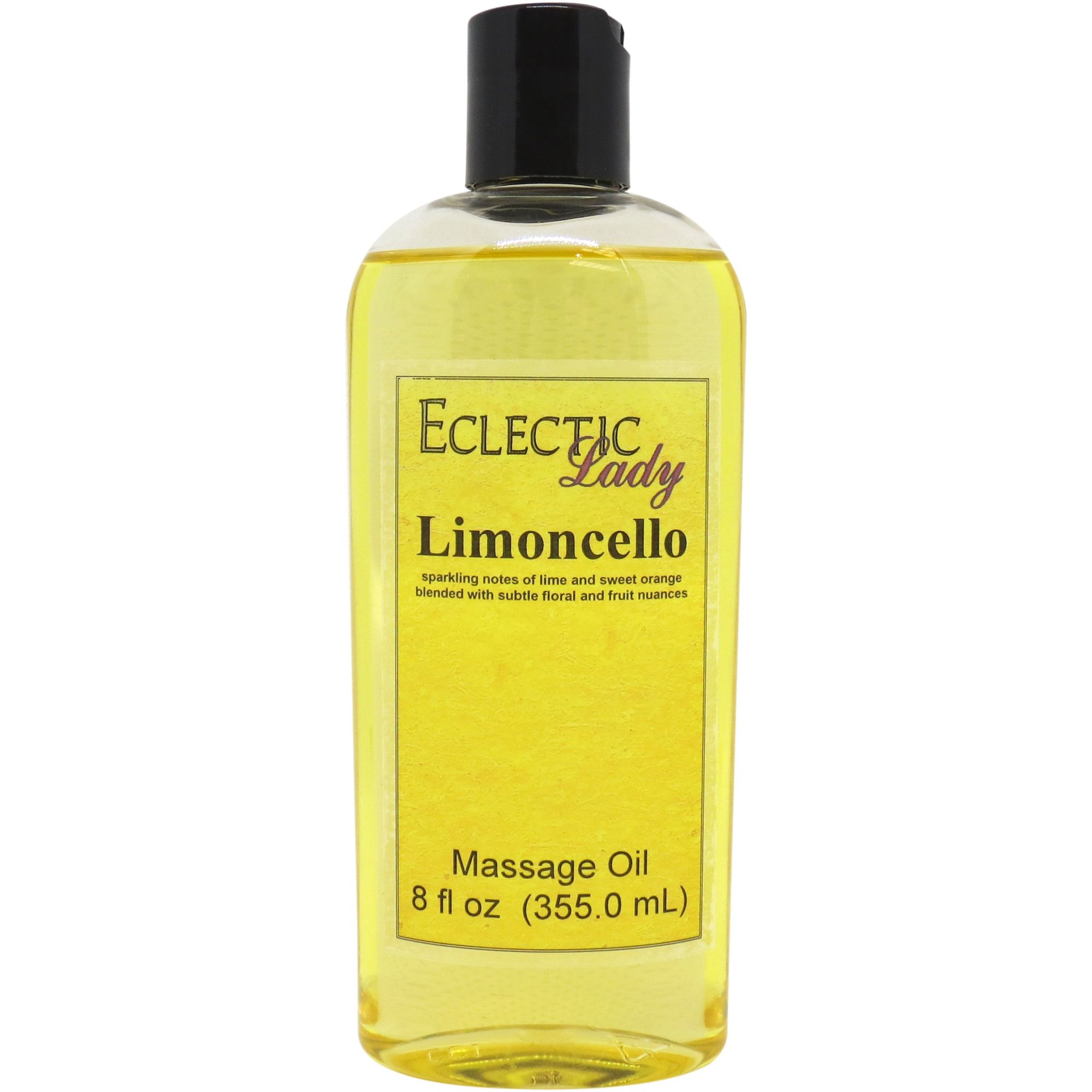 Limoncello Massage Oil by Eclectic Lady, 8 oz, Sweet Almond Oil and Jojoba Oil