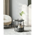 thumbnail image 3 of VASAGLE LILEA Collection - Side Table with Charging Station, Round End Table with Fabric Basket, Nightstand with USB Ports, for Living Room, Bedroom, Modern, Ebony Black and Slate Gray, 3 of 5