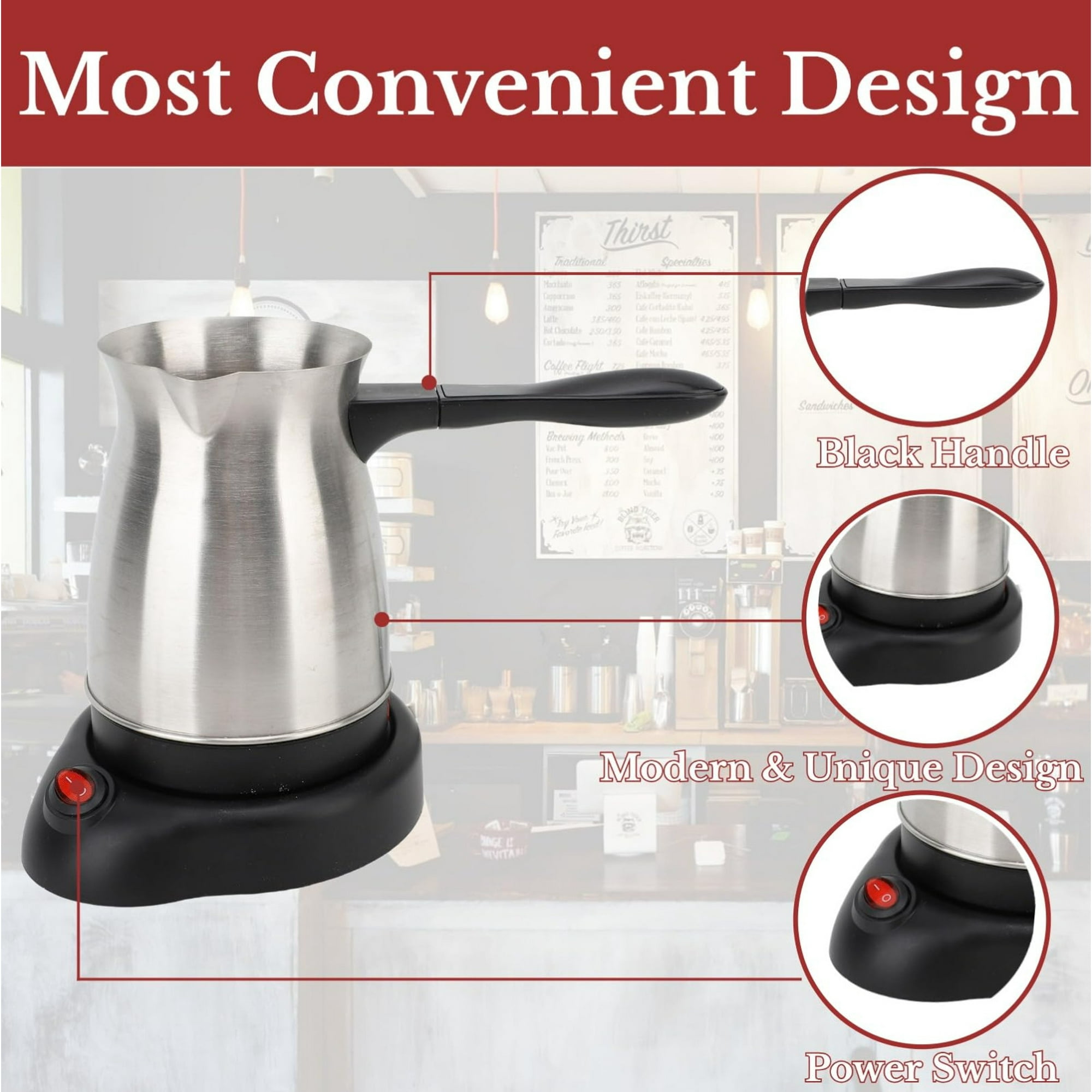 Cafetière turque Cezve - acier inoxydable - 500 ml
