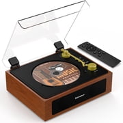 Udreamer Portable CD Players for Home, Bluetooth Built-In Speakers CD player Portable,Stereos for Home,Brown & Black