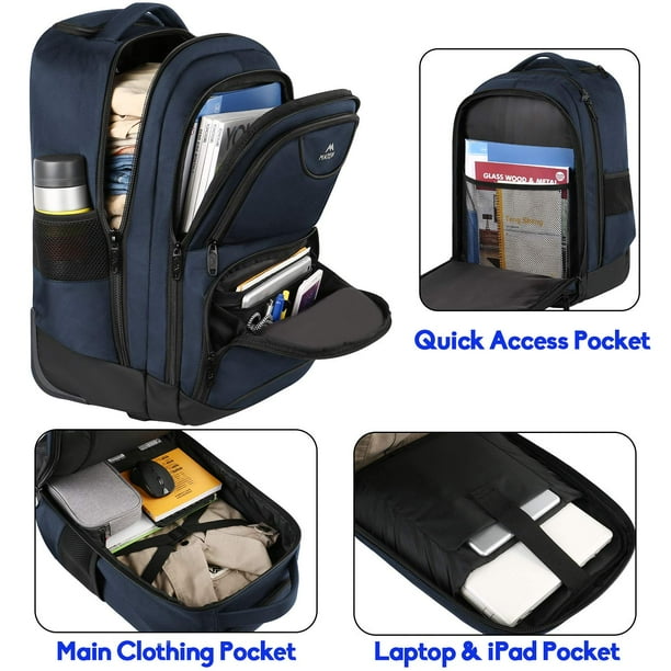 Backpack with Wheels Travel friendly Rolling Laptop Backpack for