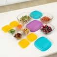 thumbnail image 3 of Libbey Serve It 14 Piece Glass Storage Container Set with 2 Cup, 6 Cup, and 8 Cup Bowls and Multi Color Lids, 3 of 6